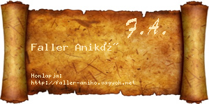 Faller Anikó névjegykártya
